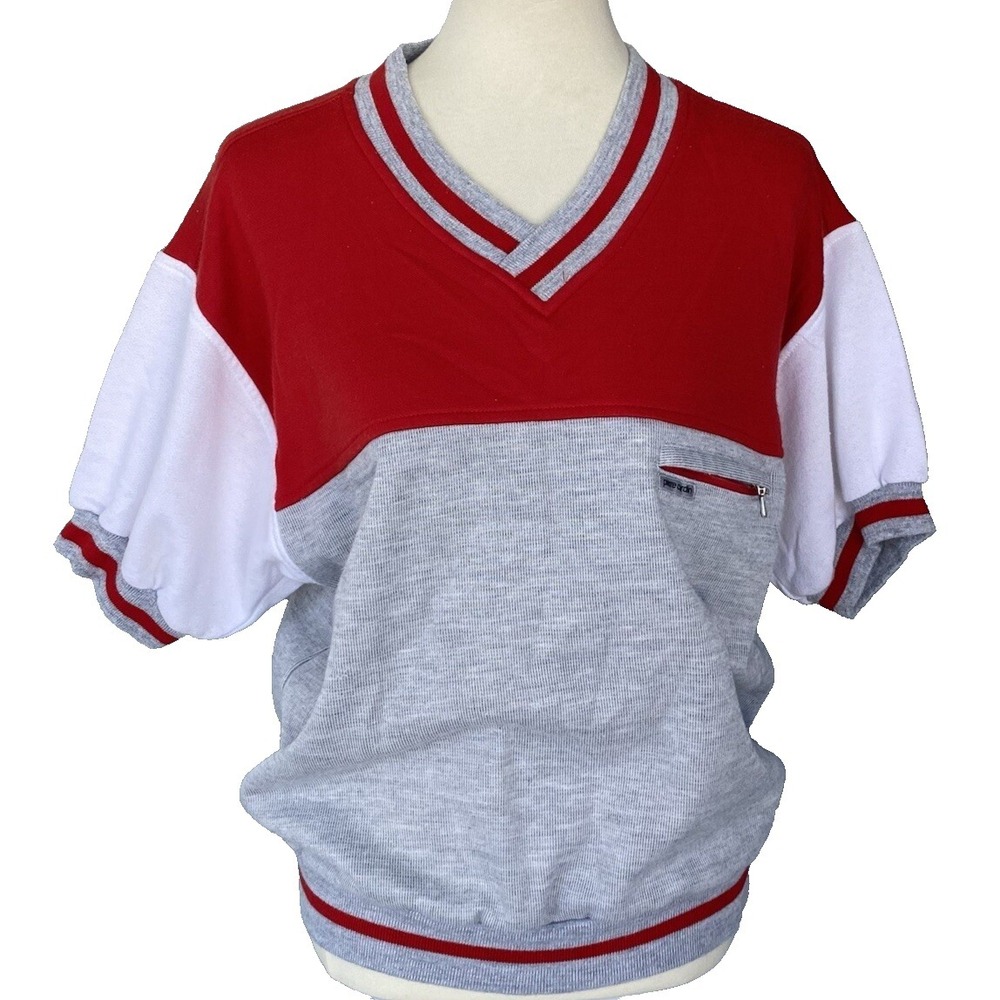 Pierre Cardin Men M Shirt T-shirt Knit Golf Short Sleeve Logo Red White Grey